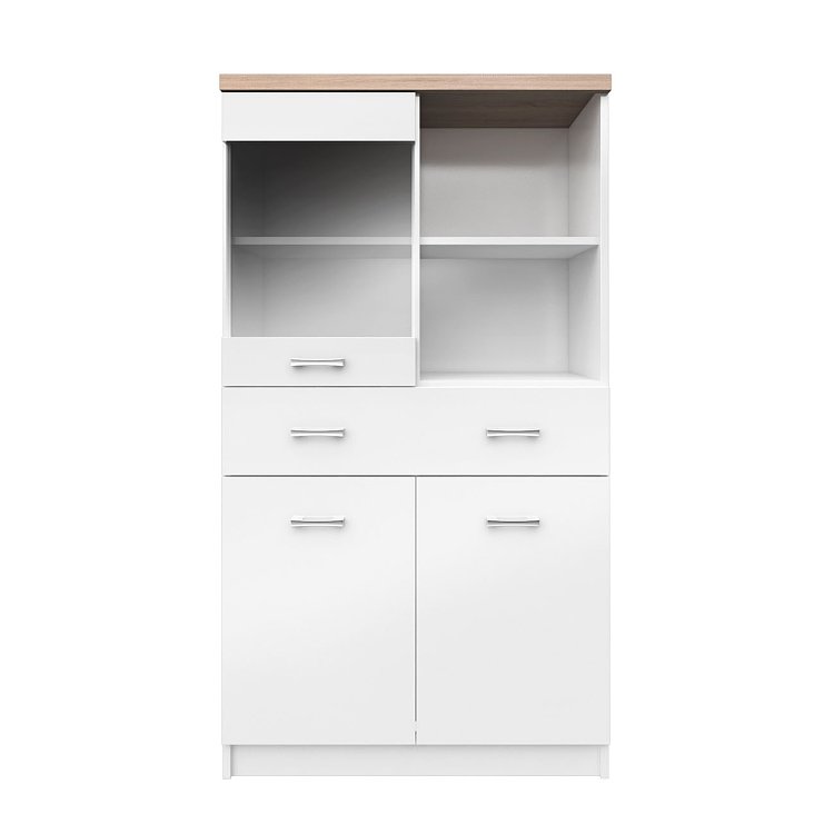 Βιτρίνα Δίφυλλη Top Mix 80x33x145cm Λευκή-Σονόμα TO-TOP2D1W1S80W