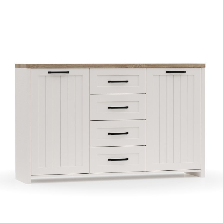 ΜΠΟΥΦΕΣ VERNE 147.9x37.2x91.8cm Λευκό-Φυσικό Δρυς TO-VERNEKOM2D4S
