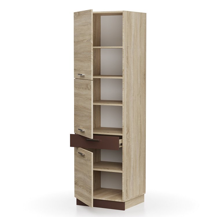Alina Μεγάλο ντουλάπι 60x55,6x213,3εκ Σονόμα-Μόκκα SO-AD60RV