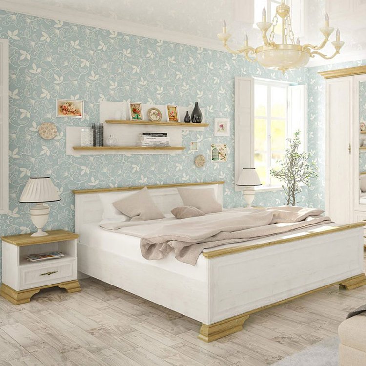 Κομοδίνο Jaden pakoworld golden oak-λευκό antique 49x41x47εκ 2τμχ 173-000024