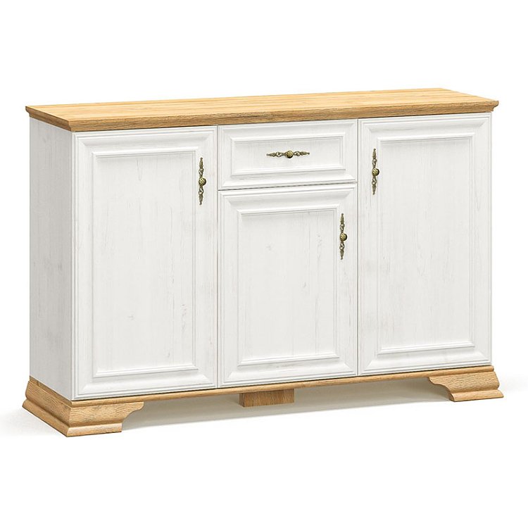 Μπουφές Jaden pakoworld golden oak-λευκό antique 137,5x39x88,5εκ 173-000027