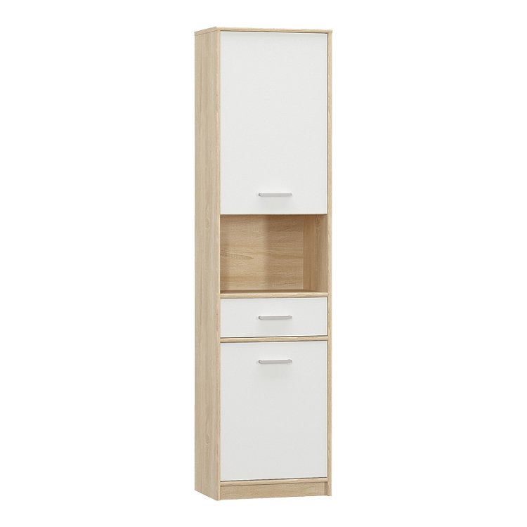 Στήλη Letto pakoworld σε oak - λευκό ματ απόχρωση 50,2x34,3x195εκ 173-000050