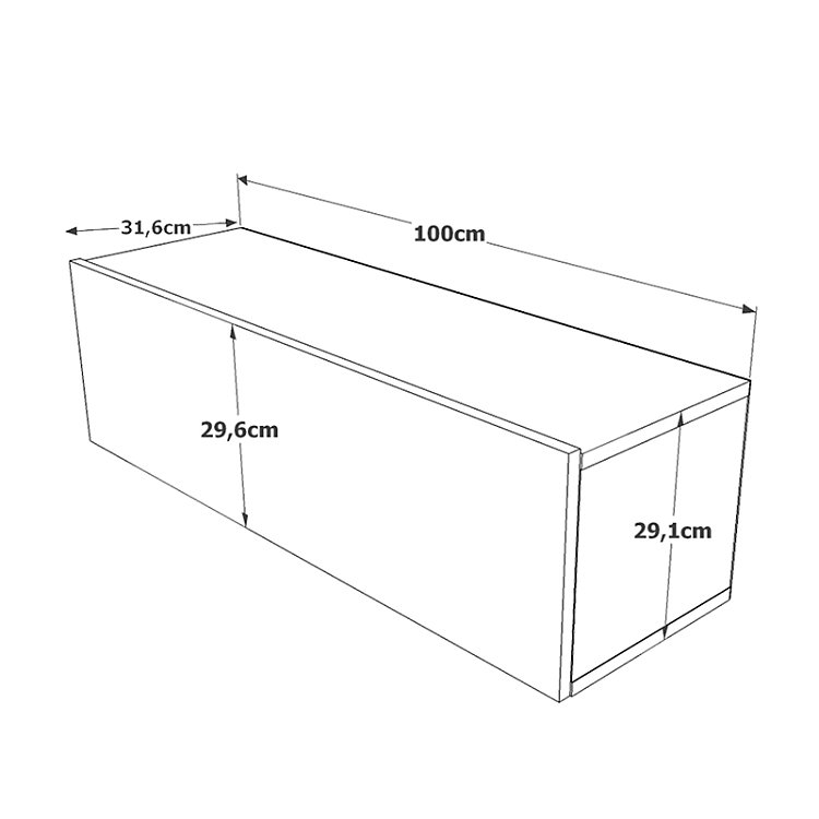Έπιπλο τηλεόρασης επιτοίχιο Serit pakoworld λευκό-oak 100x31,5x29,5εκ 176-000006