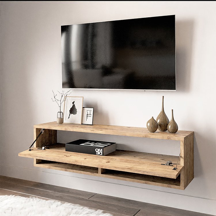 Έπιπλο τηλεόρασης επιτοίχιο Roscoe pakoworld oak 100x31,5x29,5εκ 176-000007