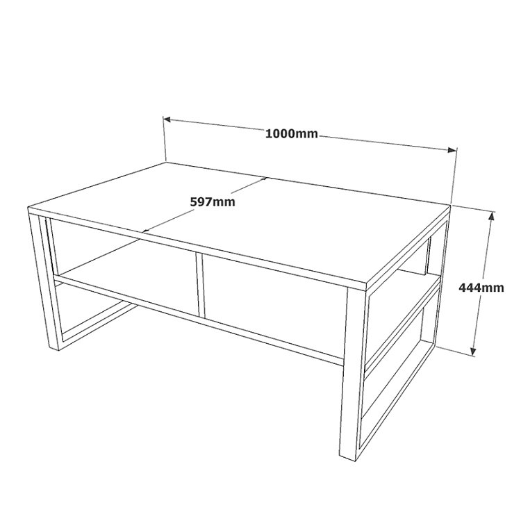 Τραπέζι σαλονιού Honora pakoworld oak-μαύρο 100x60x44,5εκ 176-000009