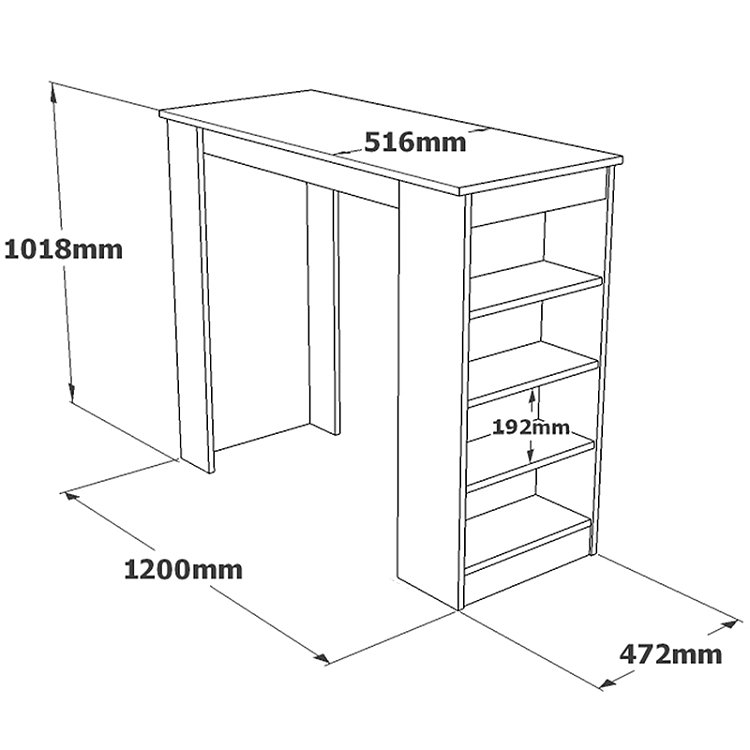 Τραπέζι μπαρ Riff pakoworld λευκό-oak 120x51.5x101.5εκ 176-000052