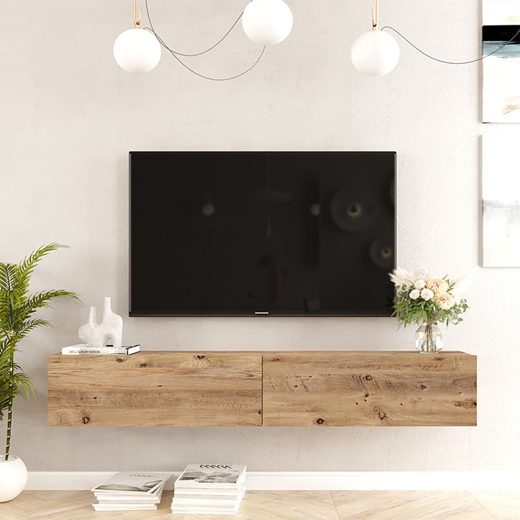 Έπιπλο τηλεόρασης επιτοίχιο Dello pakoworld sonoma 180x31.6x29.6εκ 176-000060