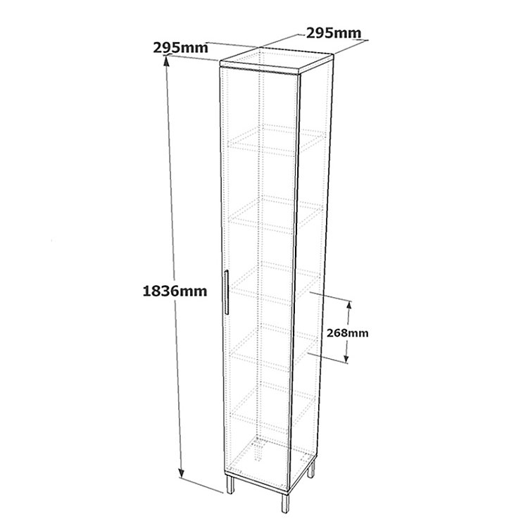 Ντουλάπι-στήλη Aurelius pakoworld ανθρακί-μόκα 29.5x29.5x183.6εκ 176-000094