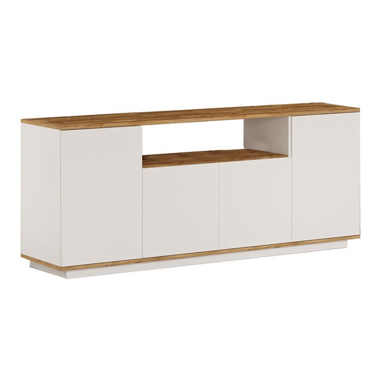 Μπουφές Placefol pakoworld μελαμίνης λευκό-φυσικό 180x44.5x75εκ 176-000137