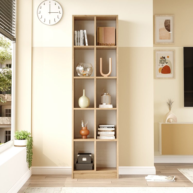 Βιβλιοθήκη Oteca 10θέσεων pakoworld oak 51.1x25.4x180εκ 176-000198