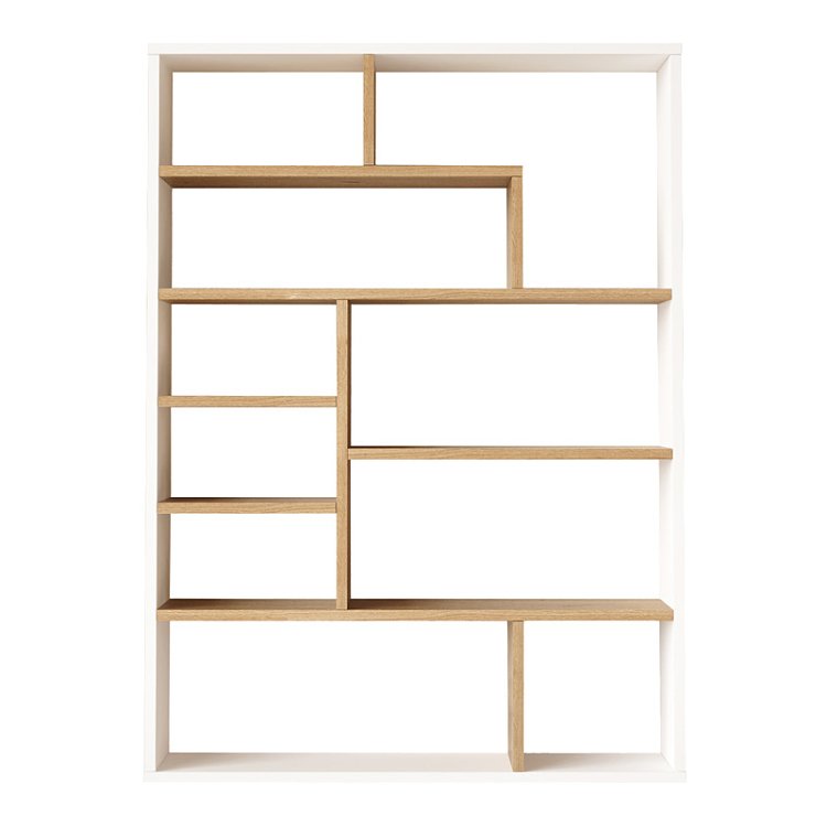 Βιβλιοθήκη Decora pakoworld σε oak-λευκό απόχρωση 90x22x123.6εκ 176-000204