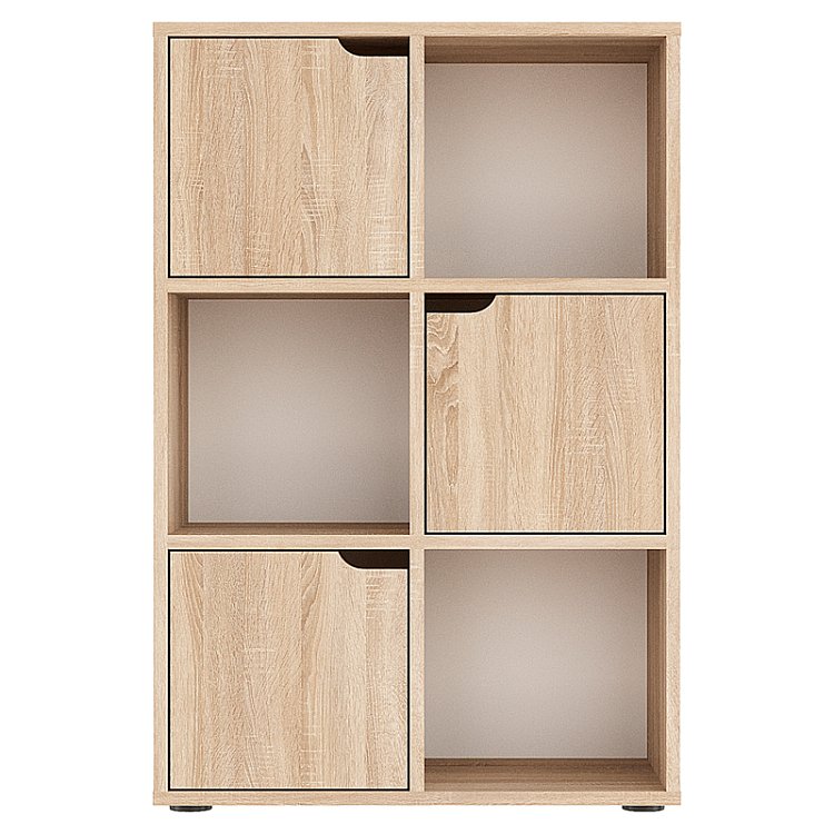 Βιβλιοθήκη Bookel pakoworld μελαμίνης σε sonoma απόχρωση 59.5x27.5x89εκ 184-000101
