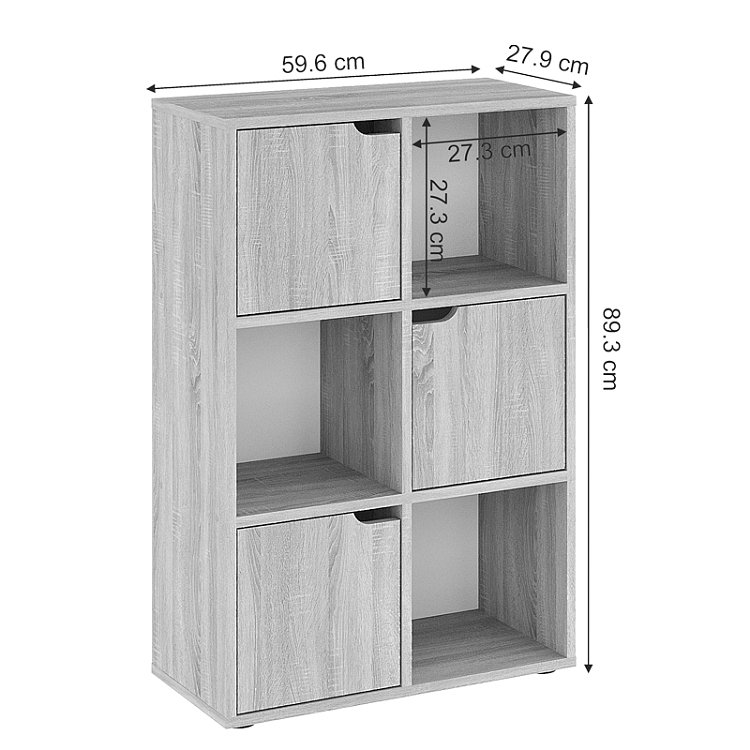 Βιβλιοθήκη Bookel pakoworld μελαμίνης σε sonoma απόχρωση 59.5x27.5x89εκ 184-000101