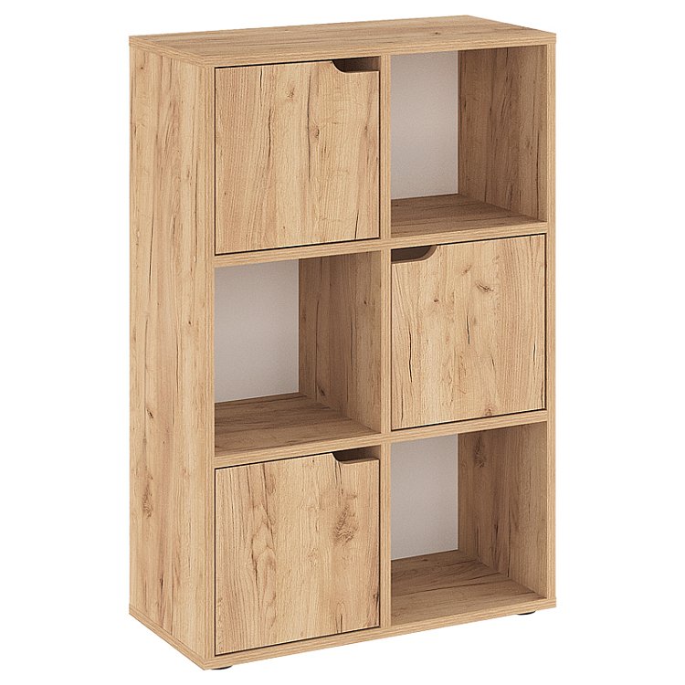 Βιβλιοθήκη Bookel pakoworld μελαμίνης σε oak απόχρωση 59.5x27.5x89εκ 184-000102