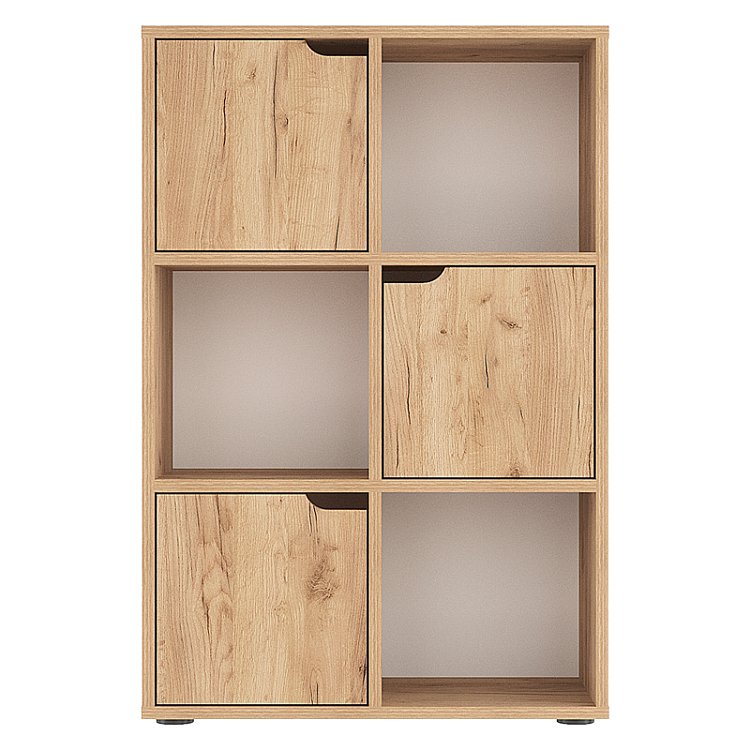 Βιβλιοθήκη Bookel pakoworld μελαμίνης σε oak απόχρωση 59.5x27.5x89εκ 184-000102