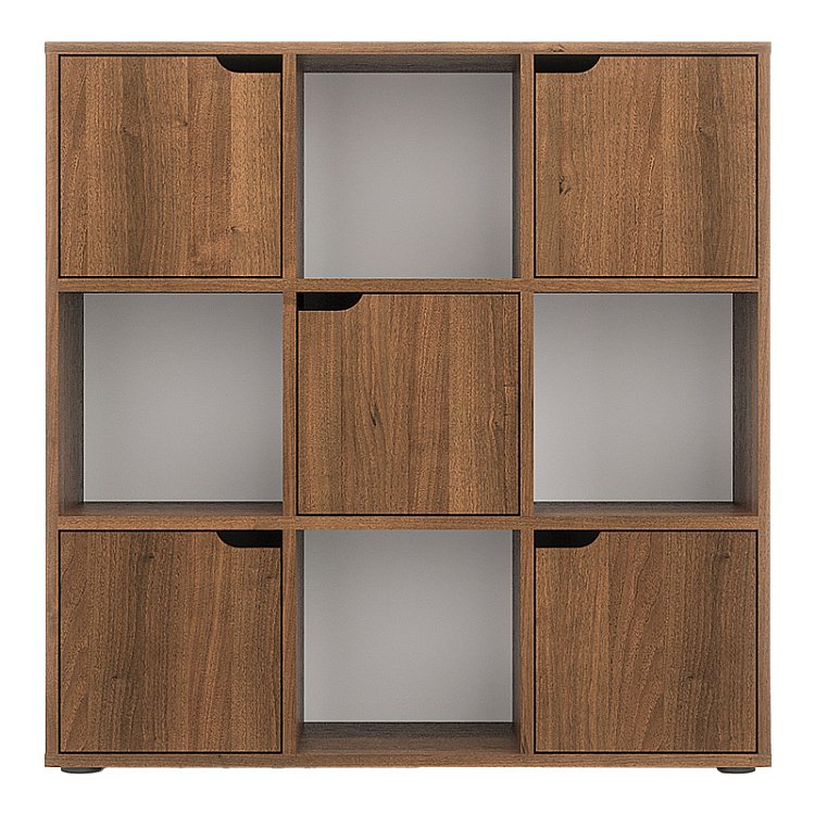 Βιβλιοθήκη Bookel pakoworld σε καρυδί απόχρωση 88.5x27.5x89.3εκ 184-000111