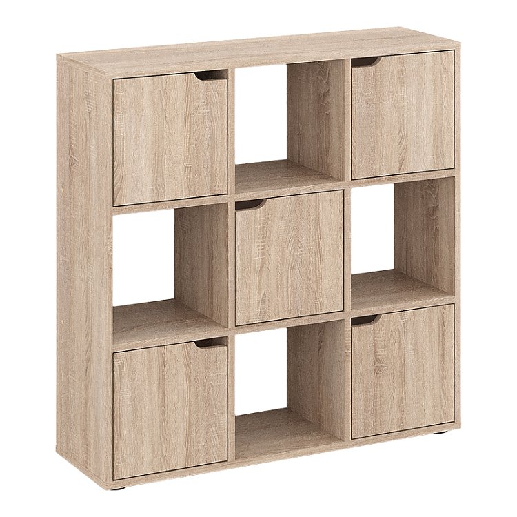 Βιβλιοθήκη Bookel pakoworld σε sonoma απόχρωση 88.5x27.5x89.3εκ 184-000112