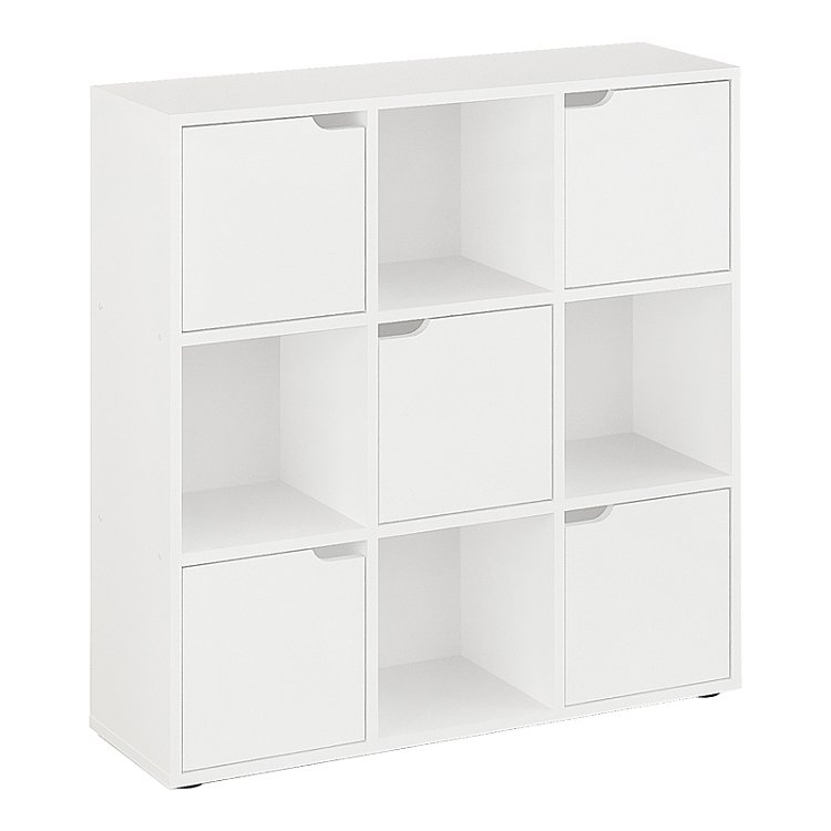 Βιβλιοθήκη Bookel pakoworld σε λευκή απόχρωση 88.5x27.5x89.3εκ 184-000113