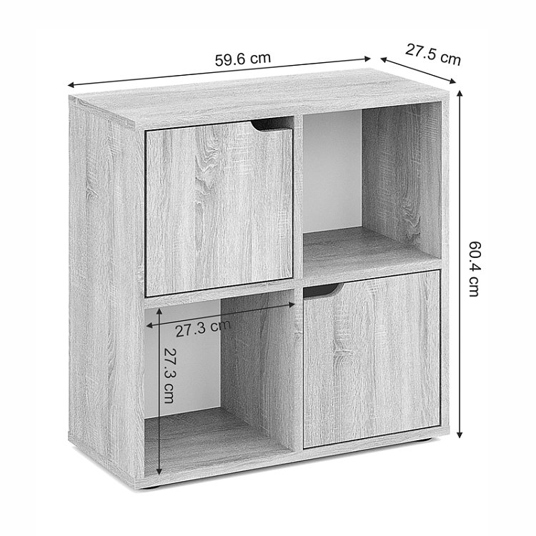 Βιβλιοθήκη Bookel pakoworld σε sonoma απόχρωση 59.6x27.5x60.4εκ 184-000114