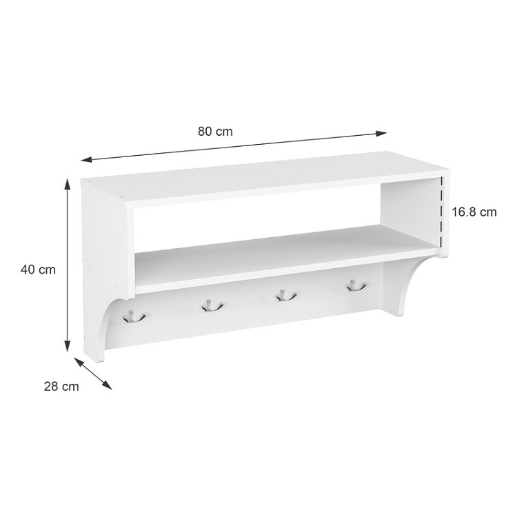 Κρεμάστρα Crosta pakoworld σε λευκή απόχρωση 80x28x40εκ 184-000126