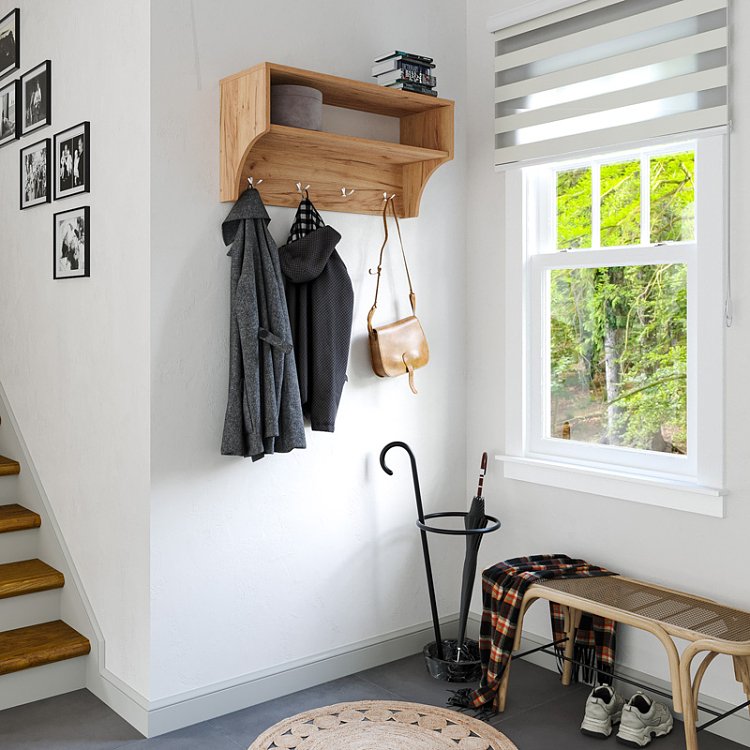 Κρεμάστρα Crosta pakoworld σε oak απόχρωση 80x28x40εκ 184-000127