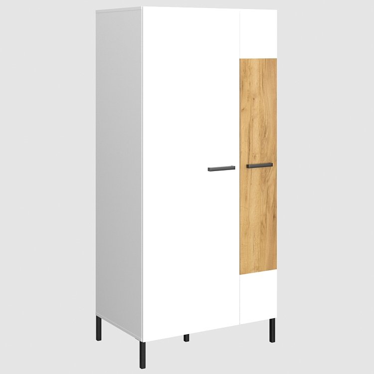 Δίφυλλη Ντουλάπα Santes Χρυσό Δρυς-Λευκό 90x60x197.5cm TO-SANT2DWH