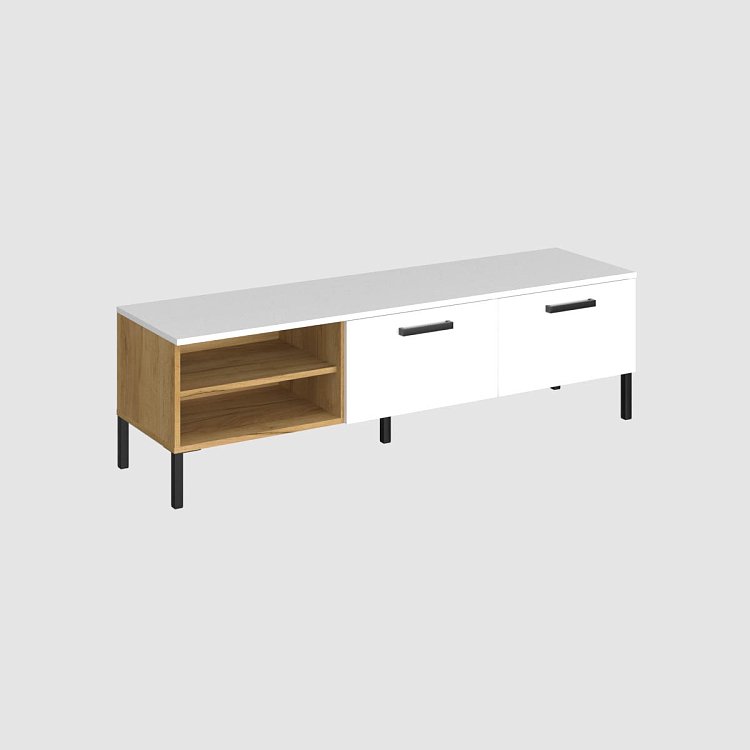 Έπιπλο Τηλεόρασης Santes Χρυσό Δρυς-Λευκό 155x42x45.7cm TO-SANTTV2KWH