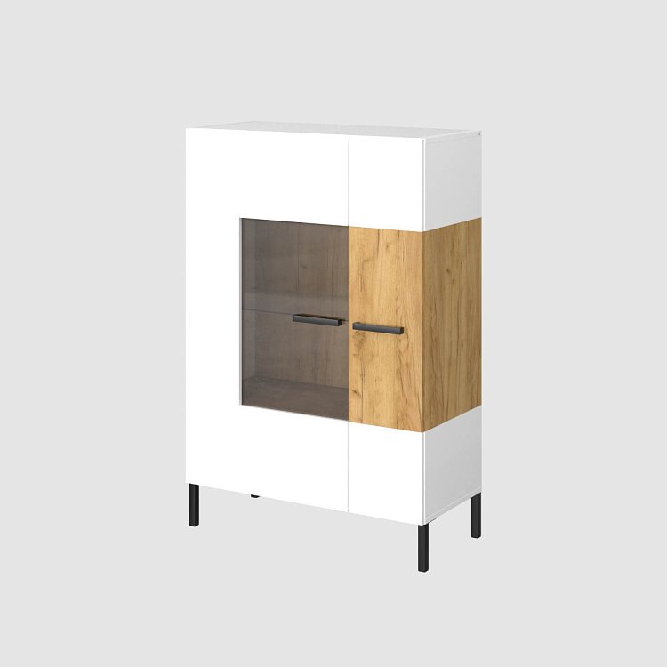 Βιτρίνα Santes Χρυσό Δρυς-Λευκό 90x42x134.50cm TO-SANT1W1DWH