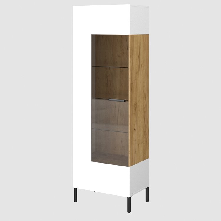 Βιτρίνα Santes Χρυσό Δρυς-Λευκό 64.2x42x197.5cm TO-SANT1WHIGHWH