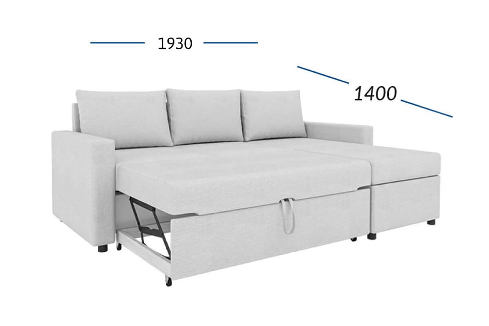 Concept Γωνιακός Καναπές Κρεβάτι με Αναστρέψιμη Γωνία & Αποθηκευτικό Χώρο Γκρι 218x153x80cm. GR-10235