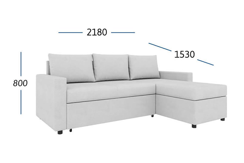Concept Γωνιακός Καναπές Κρεβάτι με Αναστρέψιμη Γωνία & Αποθηκευτικό Χώρο Γκρι 218x153x80cm. GR-10235