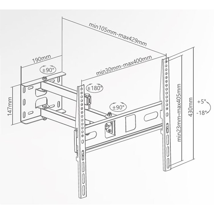 SUPERIOR FULL MOTION Βάση Τοίχου 32"-55" 188-0041