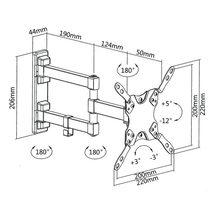 SUPERIOR FULL MOTION Βάση Τοίχου 13"-42" 188-0050