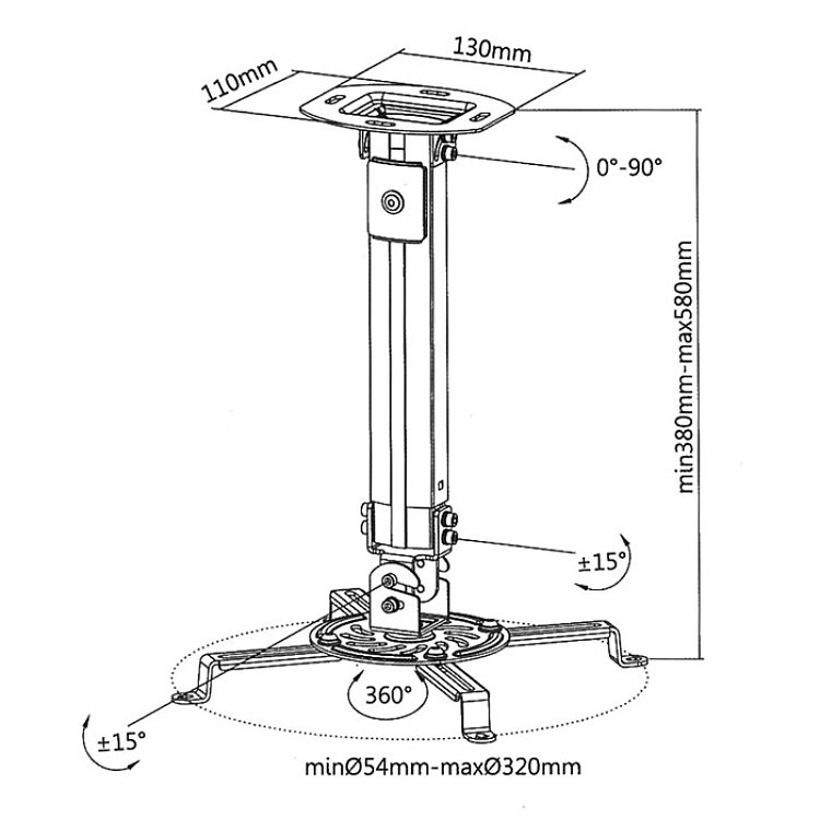 SUPERIOR PROJECTOR Βάση Στήριξης Πρότζεκτορα 188-0053