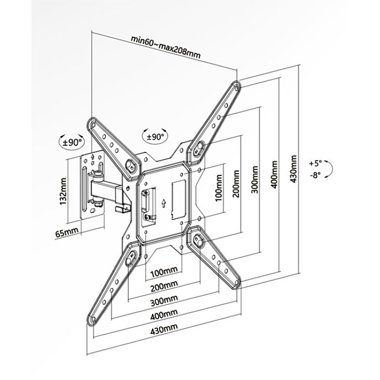 SUPERIOR MOTION EXTRA SLIM Βάση Τοίχου 23"-55" 188-0063