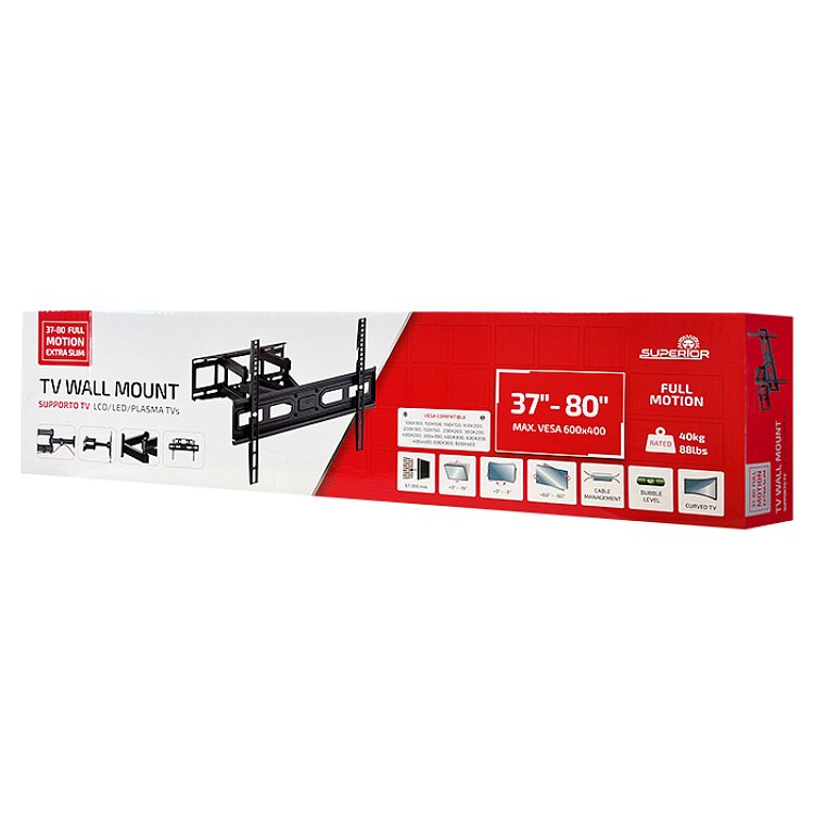 SUPERIOR FULL MOTION Επιτοίχια Βάση Τηλεόρασης 37"-80" 188-0068
