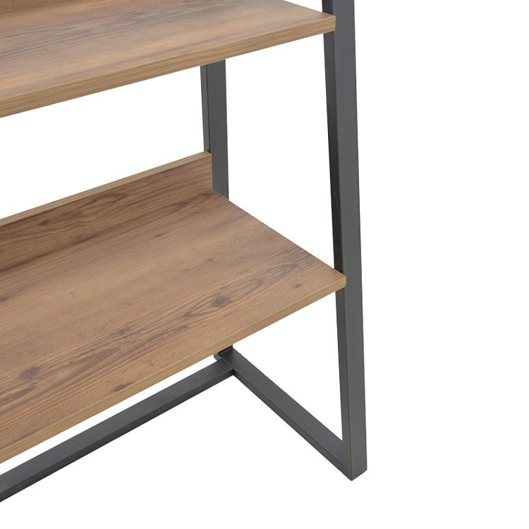 Βιβλιοθήκη Ryder pakoworld καρυδί-μαύρο 75x36x185εκ 197-000064