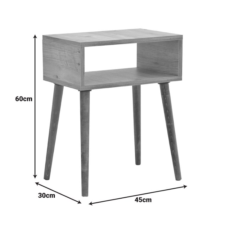 Κομοδίνο Hank pakoworld σε φυσική απόχρωση 45x30x60εκ 197-000307