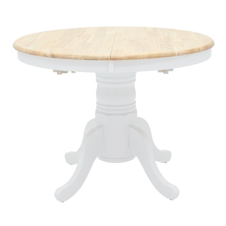 Τραπεζαρία Dallan Lars pakoworld 5τεμ λευκό rubberwood Φ100(+38)x100x75εκ 200-001709