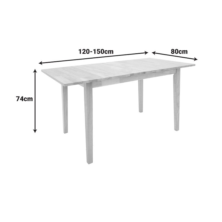 Τραπεζαρία Dallan Country pakoworld 5τεμ σε φυσική απόχρωση rubberwood 120-150x80x74εκ 200-001711