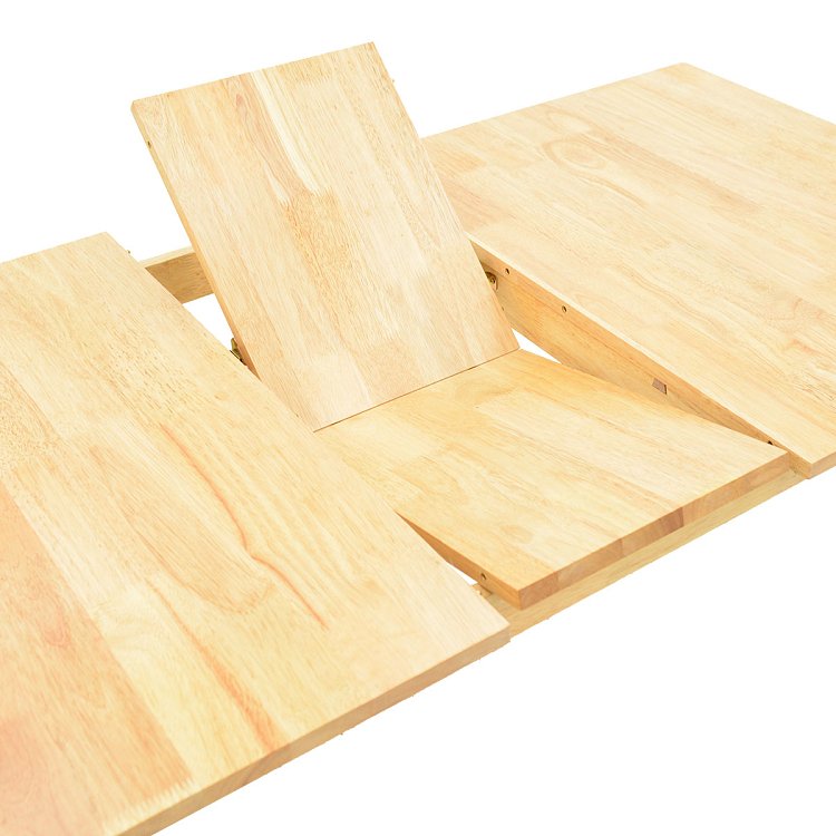 Τραπεζαρία Dallan Country pakoworld 7τεμ σε φυσική απόχρωση rubberwood 120-150x80x74εκ 200-001712