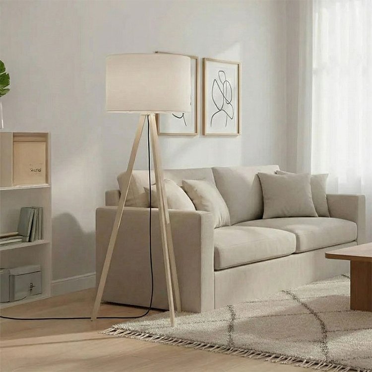 Φωτιστικό δαπέδου PWL-1060 pakoworld Ε27 φυσικό-κρεμ Φ38x140εκ 202-000007