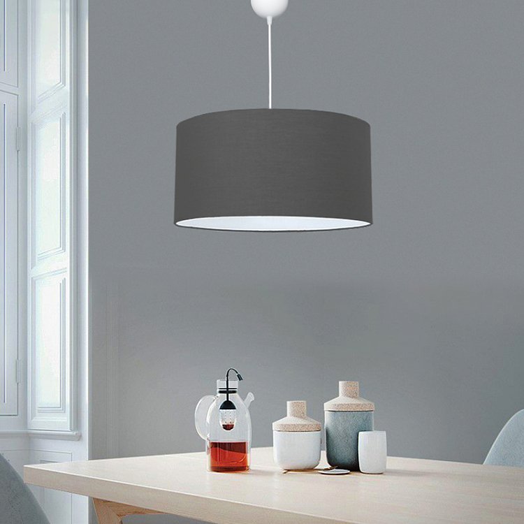 Φωτιστικό οροφής μονόφωτο PWL-1091 pakoworld Ε27 γκρι Φ38x21εκ 202-000069