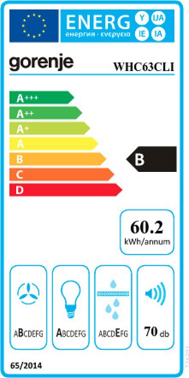 GORENJE WHC63CLI Απορροφητήρας Καμινάδα 60cm Μπεζ 065037601 (4 Έτη Εγγύηση)
