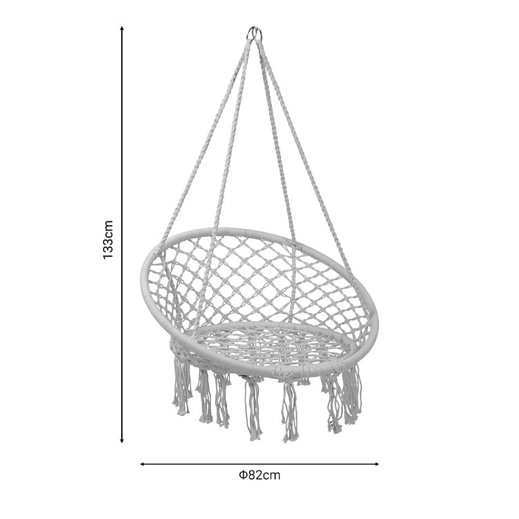 Αιώρα-κούνια κάθισμα Eventful pakoworld σχοινί μπεζ 82x82x133εκ 218-000011