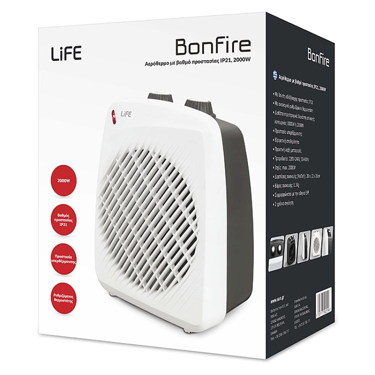 Life Bonfire 221-0194 Αερόθερμο Δωματίου Δαπέδου IP21 2000W