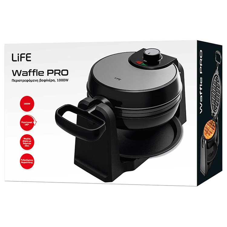 LIFE WAFFLE PRO Βαφλιέρα 1000W 221-0231
