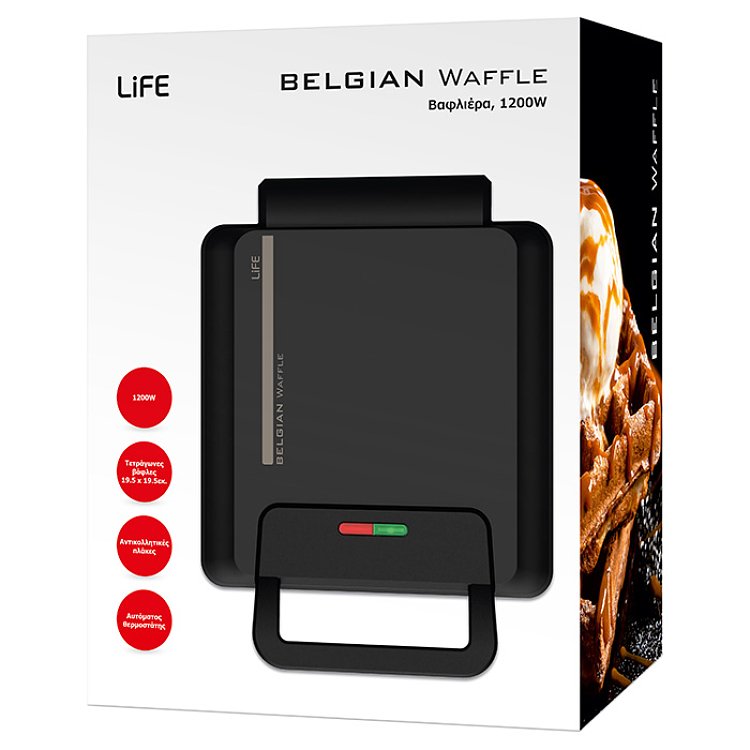 LIFE BELGIAN WAFFLE Βαφλιέρα 1200W 221-0232