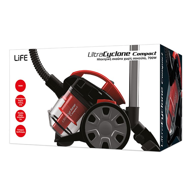 Life Ultra Cyclone Compact 221-0253 Ηλεκτρική Σκούπα 700W