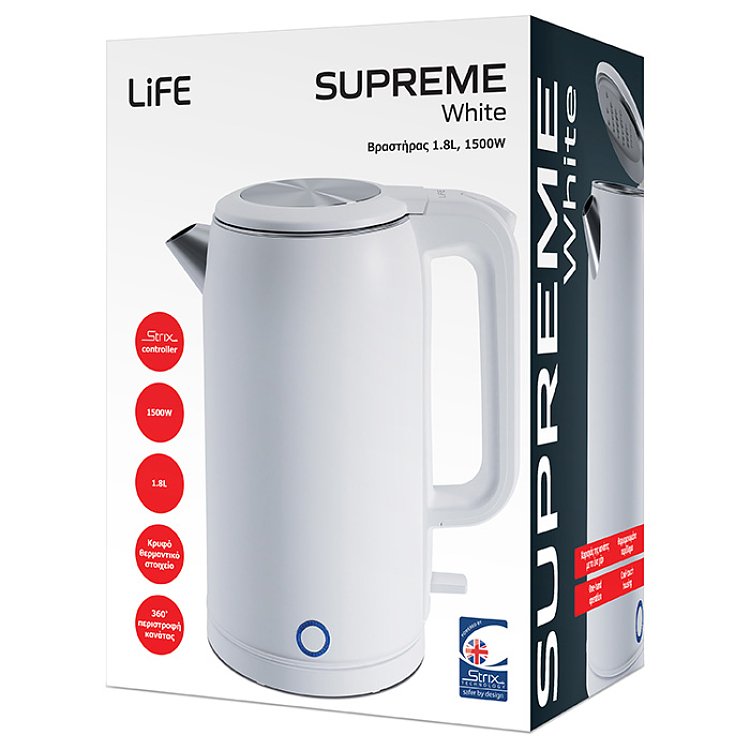 LIFE SUPREME Βραστήρας Λευκός 1.8L 221-0325